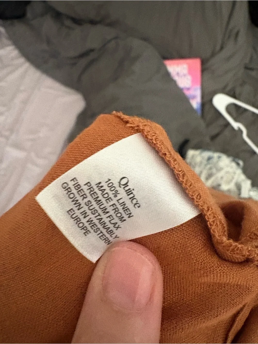 Quince 100 percent linen terracotta set